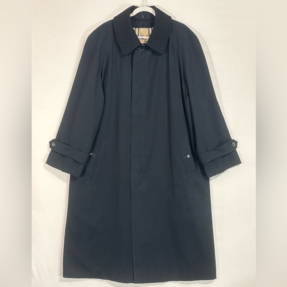 Burberry London Wool Lined Overcoat Convertible Trench Coat L